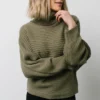 LUM Tops Whitney Ribbed Turtle Neck Sweater | Dusty Olive