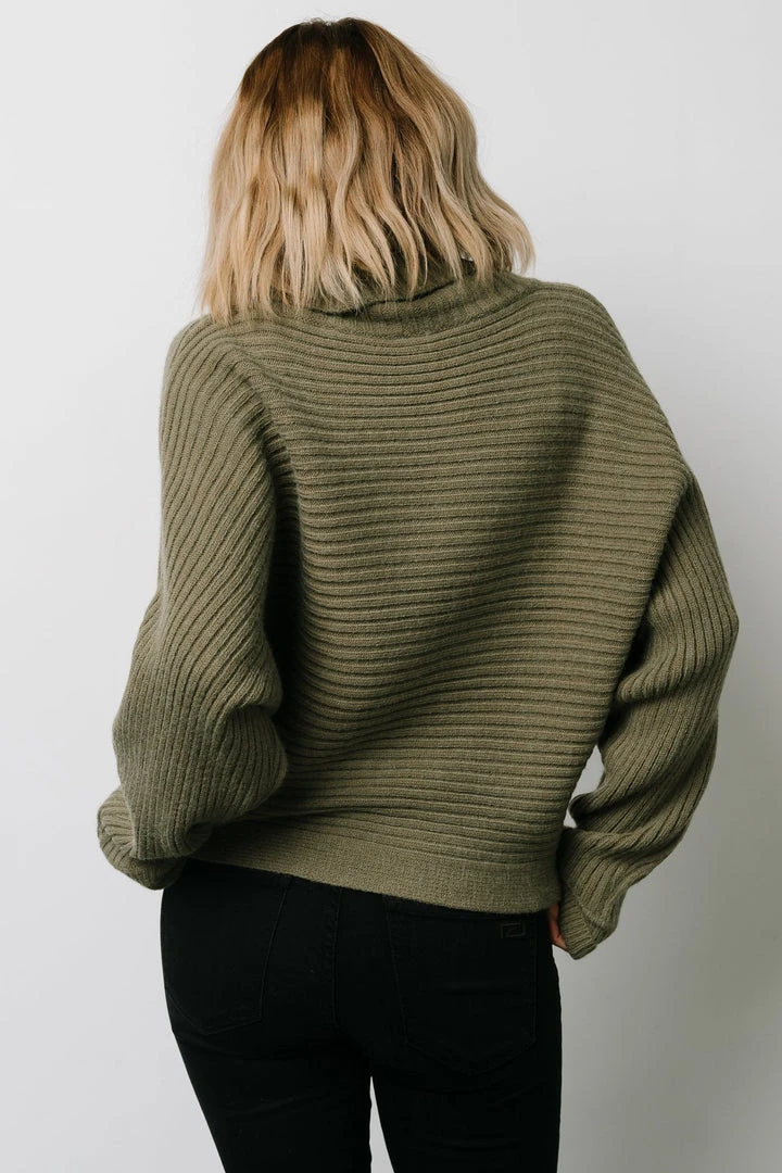 LUM Tops Whitney Ribbed Turtle Neck Sweater | Dusty Olive 6 LUM Tops Whitney Ribbed Turtle Neck Sweater | Dusty Olive