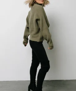 LUM Tops Whitney Ribbed Turtle Neck Sweater | Dusty Olive 14 LUM Tops Whitney Ribbed Turtle Neck Sweater | Dusty Olive