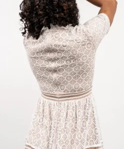 POL Windsor Lace Midi Dress | Ivory
