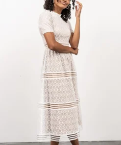 POL Windsor Lace Midi Dress | Ivory
