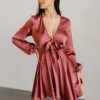 DD Woodbury Satin Mini Dress | Deep Mauve Dresses