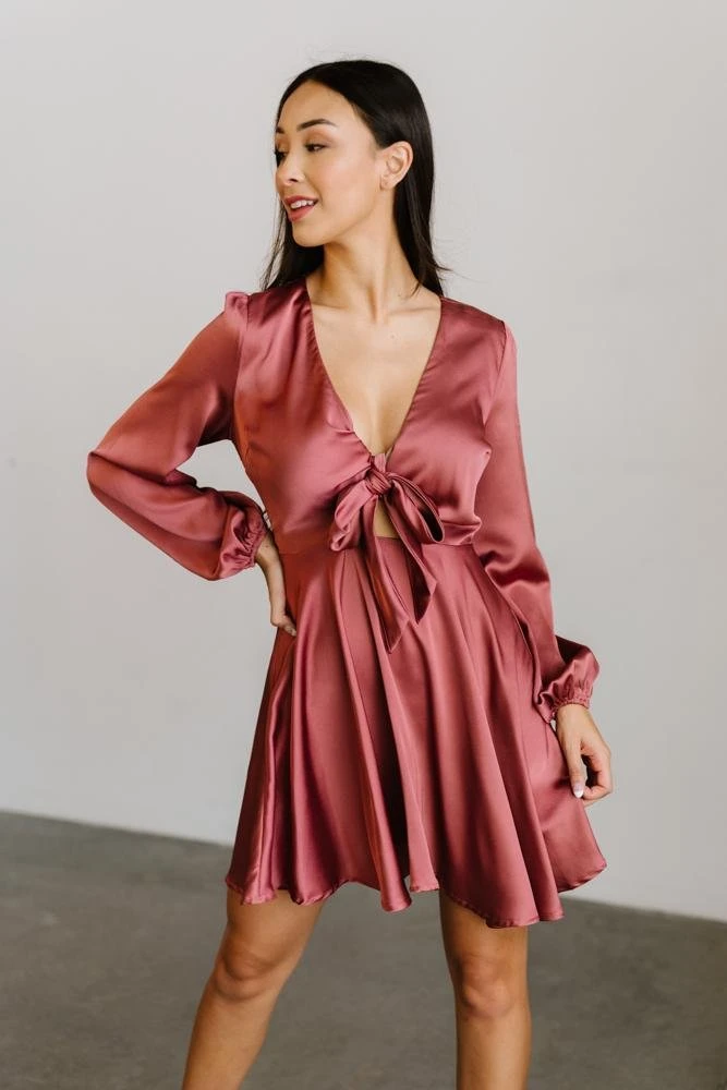 DD Woodbury Satin Mini Dress | Deep Mauve Dresses 1 DD Woodbury Satin Mini Dress | Deep Mauve Dresses