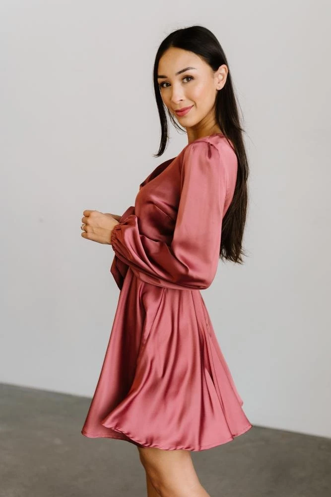 DD Woodbury Satin Mini Dress | Deep Mauve Dresses 4 DD Woodbury Satin Mini Dress | Deep Mauve Dresses