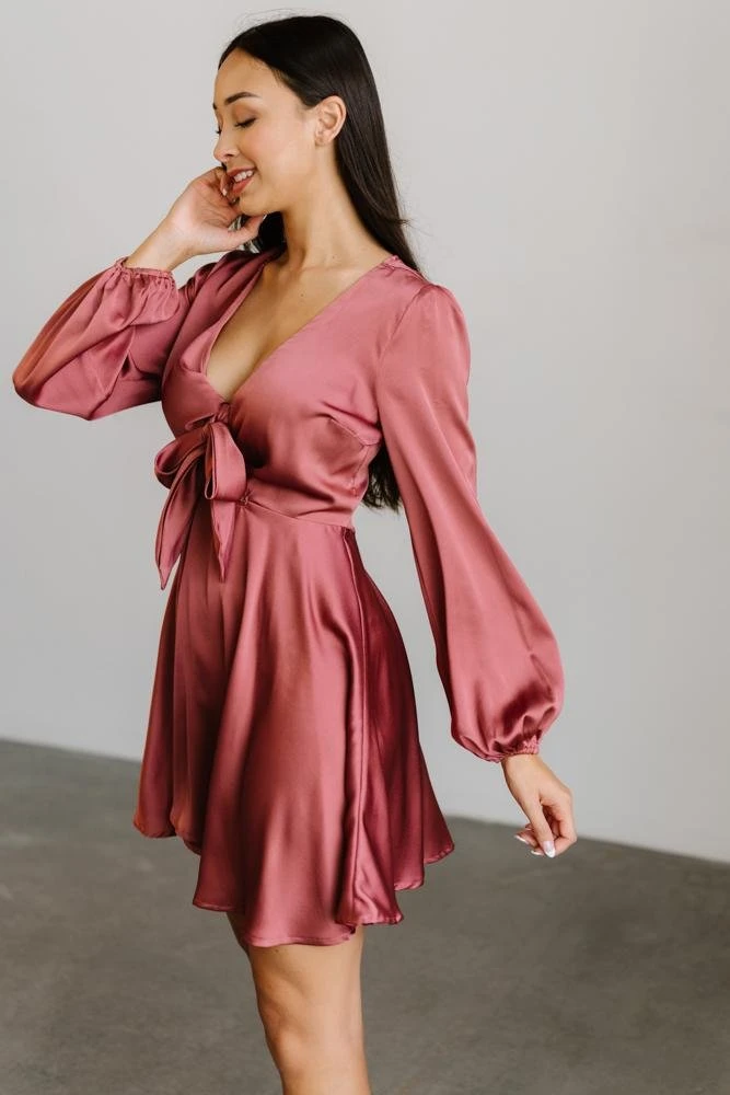 DD Woodbury Satin Mini Dress | Deep Mauve Dresses 2 DD Woodbury Satin Mini Dress | Deep Mauve Dresses