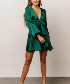 DD Woodbury Satin Mini Dress | Green Dresses