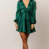 DD Woodbury Satin Mini Dress | Green Dresses