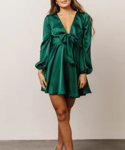 DD Woodbury Satin Mini Dress | Green Dresses