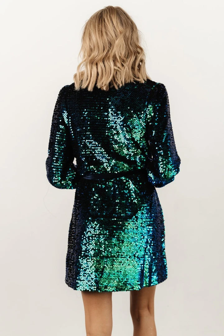 SL Dresses Xander Sequin Mini Dress | Green + Blue 5 SL Dresses Xander Sequin Mini Dress | Green + Blue