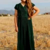 BB Custom Dresses Youth Athena Pleated Maxi Dress | Forest