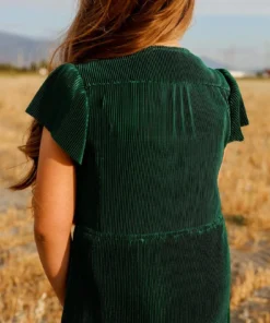 BB Custom Dresses Youth Athena Pleated Maxi Dress | Forest