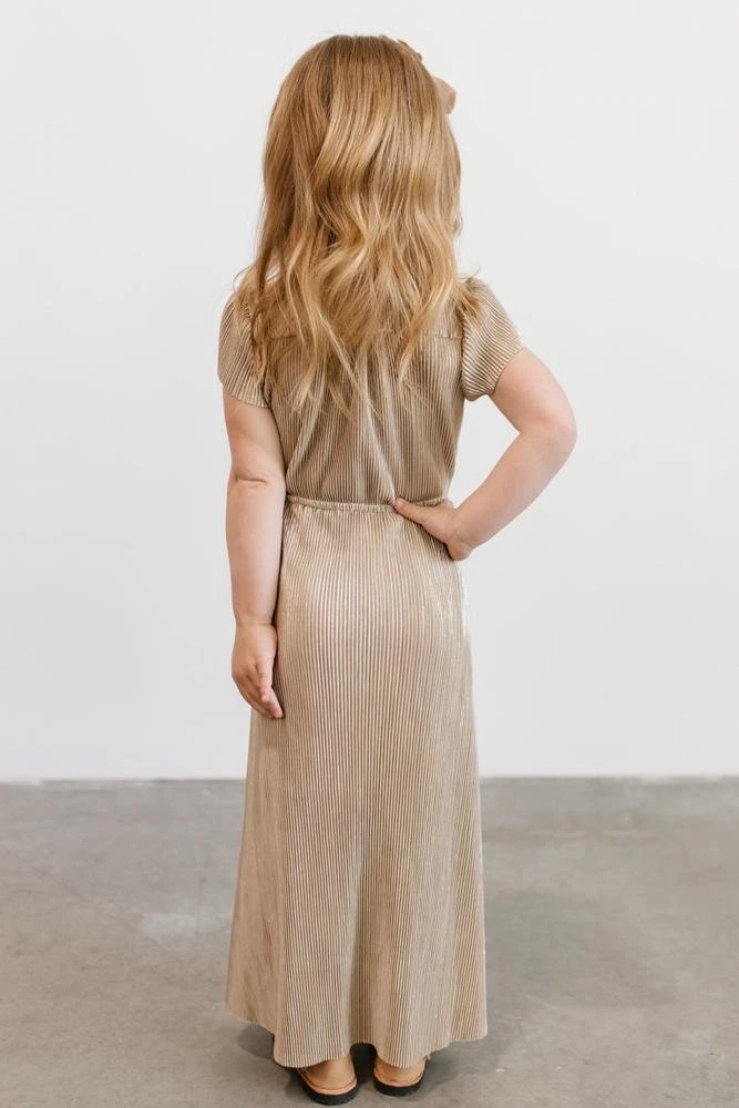 BB Custom Youth Athena Pleated Maxi Dress | Gold Dresses 8 BB Custom Youth Athena Pleated Maxi Dress | Gold Dresses