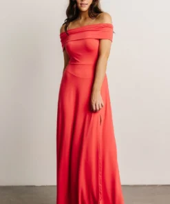 DD Dresses Zada Off Shoulder Maxi Dress | Pink Coral