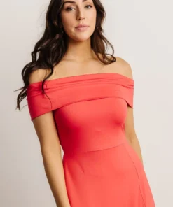 DD Dresses Zada Off Shoulder Maxi Dress | Pink Coral