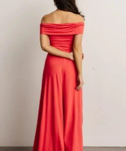 DD Dresses Zada Off Shoulder Maxi Dress | Pink Coral