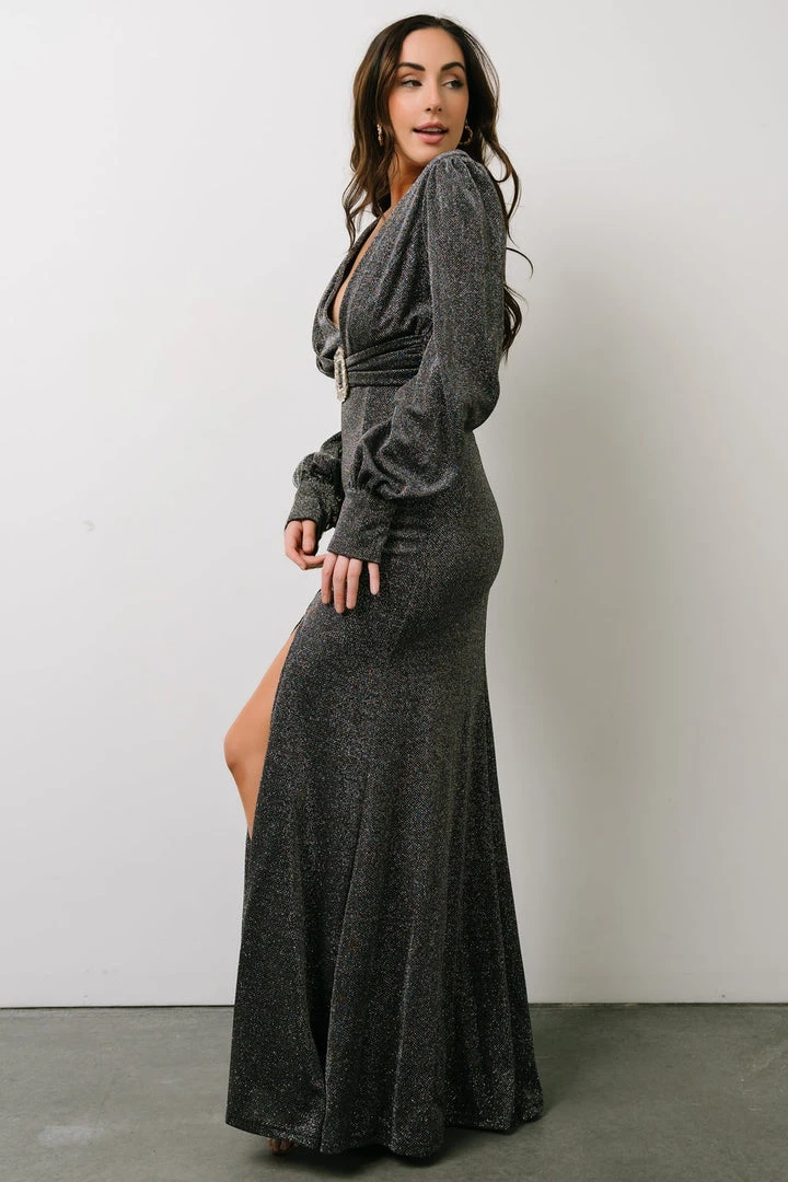 Soi Zae Shimmer Gown | Black Multi 11 Soi Zae Shimmer Gown | Black Multi