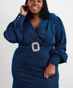 Soi Dresses Zae Shimmer Gown | Blue