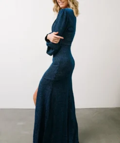 Soi Dresses Zae Shimmer Gown | Blue