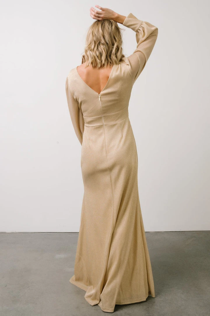 Soi Zae Shimmer Gown | Gold Dresses 4 Soi Zae Shimmer Gown | Gold Dresses