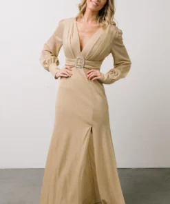 Soi Zae Shimmer Gown | Gold Dresses