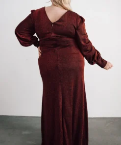 Soi Dresses Zae Shimmer Gown | Merlot 20 Soi Dresses Zae Shimmer Gown | Merlot