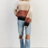 LUM Zaine Color Block Sweater | Natural + Clay Tops