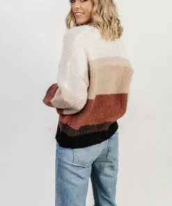 LUM Zaine Color Block Sweater | Natural + Clay Tops 8 LUM Zaine Color Block Sweater | Natural + Clay Tops