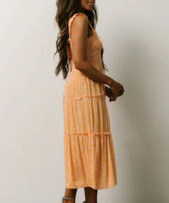 BS Zella Smocked Midi Dress | Orange + Pink Print 10 BS Zella Smocked Midi Dress | Orange + Pink Print