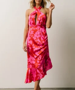 SL Ziggy Midi Dress | Fuchsia Floral