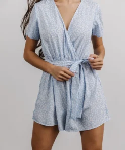 BS Zinnia Romper | Light Blue Floral 15 BS Zinnia Romper | Light Blue Floral