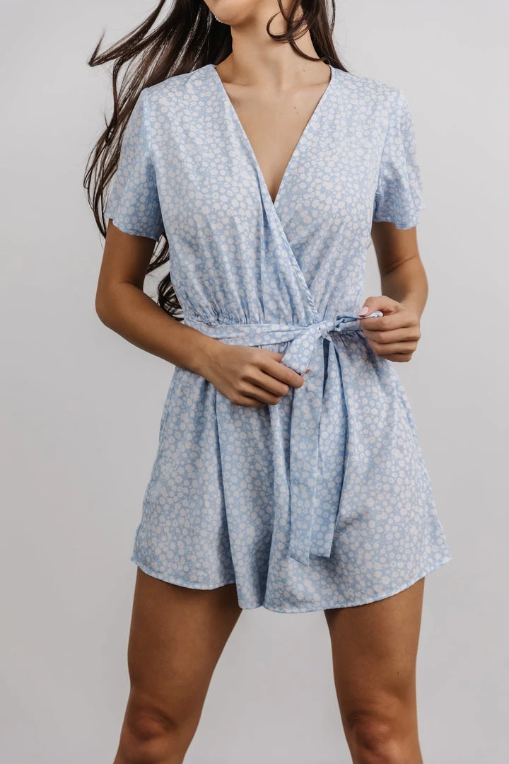 BS Zinnia Romper | Light Blue Floral 8 BS Zinnia Romper | Light Blue Floral