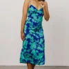 LUM Dresses Zo Lace Up Strap Dress | Navy Floral
