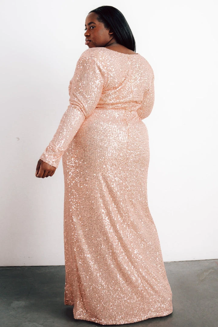 RR Dresses Zurich Long Sleeve Sequin Gown | Rose Gold 7 RR Dresses Zurich Long Sleeve Sequin Gown | Rose Gold