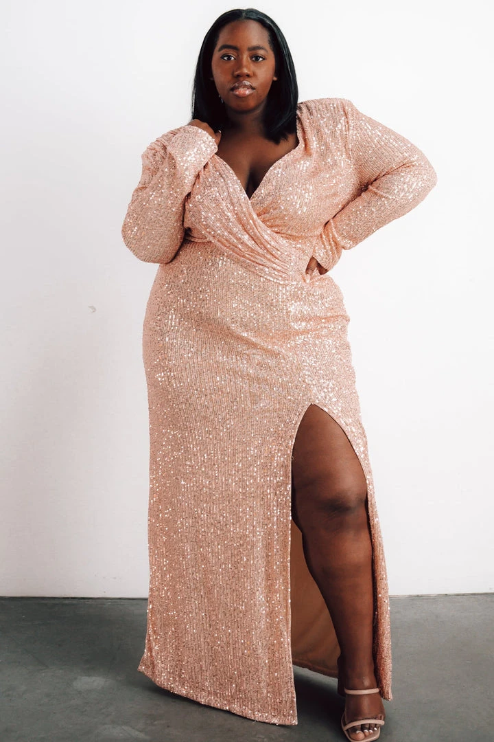 RR Dresses Zurich Long Sleeve Sequin Gown | Rose Gold 5 RR Dresses Zurich Long Sleeve Sequin Gown | Rose Gold