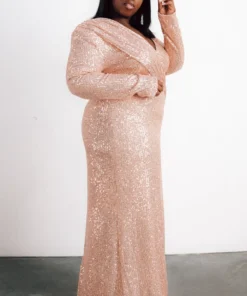RR Dresses Zurich Long Sleeve Sequin Gown | Rose Gold 17 RR Dresses Zurich Long Sleeve Sequin Gown | Rose Gold