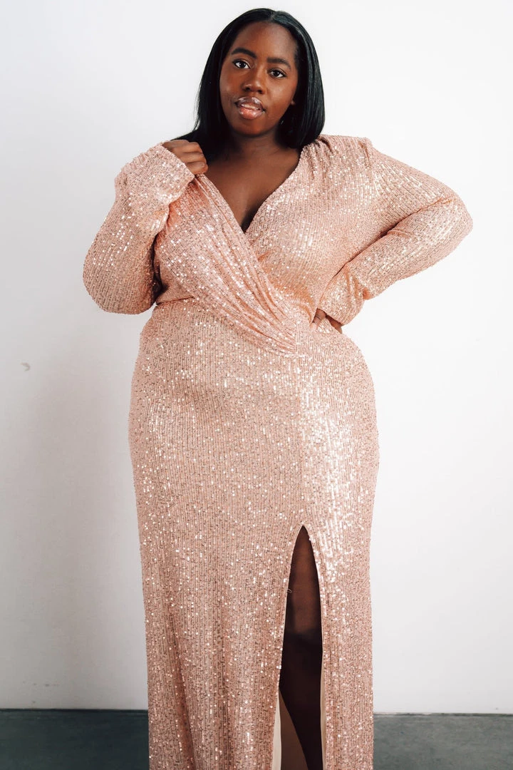 RR Dresses Zurich Long Sleeve Sequin Gown | Rose Gold 10 RR Dresses Zurich Long Sleeve Sequin Gown | Rose Gold