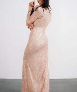 RR Dresses Zurich Long Sleeve Sequin Gown | Rose Gold 19 RR Dresses Zurich Long Sleeve Sequin Gown | Rose Gold